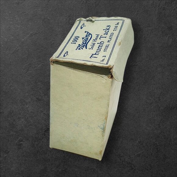 Lot of 6 Vintage Noesting Thumb Tacks Original Box West Germany USA Steel Read - Picture 6 of 9